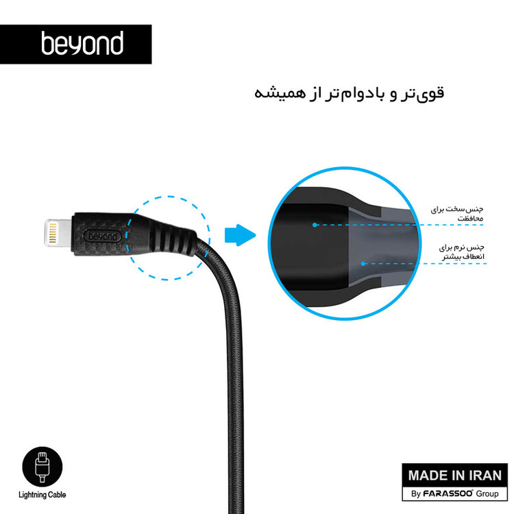 کابل تبدیل USB به لایتنینگ بیاند مدل BA-301طول 1 متر